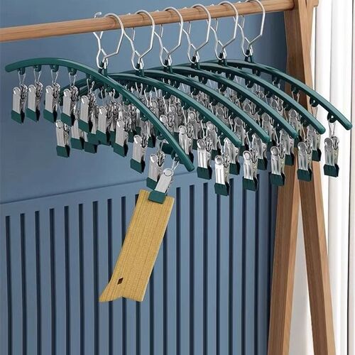 Laundry Socks Drying Rack With 10 Clips Clothes Bras Hanger