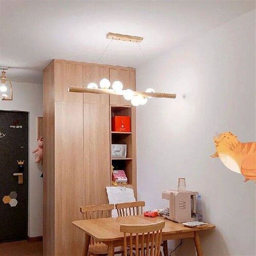 Solid Wood Bean Pendant Lights Modern Nordic Simple Dining