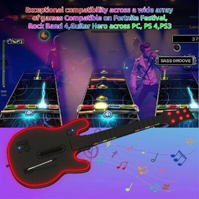Wireless Guitar Controller with Strap & Wireless Dongle