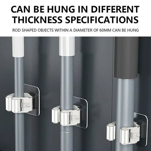 Mop Holder Self-adhesive Broom Stand Wall Mounted Mop Suppor