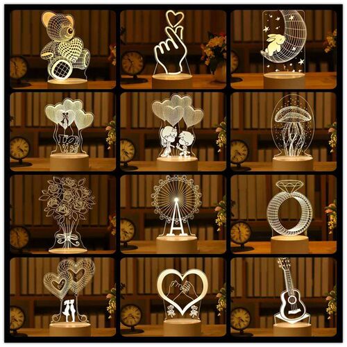 Romantic Love 3D Acrylic Neon Sign Led Lamp for Home Childre