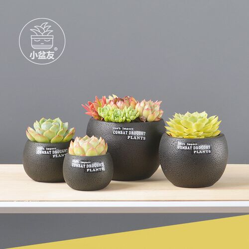 Table flowerpot European Garden black drum type air permeabi
