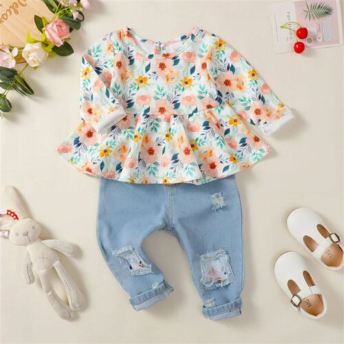 1-4 Years Toddler Girl Fashion 2Pcs Clothing Set Long Sleeve