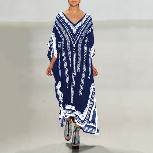 Black Beach Cover up Plus size Robe Kaftans Sarong Bathing S