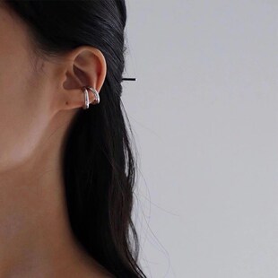Fake Ear Earrings Circle Faux Double Earcuff Piercing Cuff