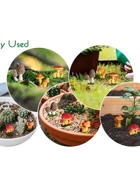 3Pcs Mini Garden Simulate Mushroom Ornament Decoration
