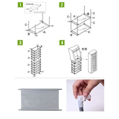 Dustproof Shoe Storage Rack Organizer Multilayer Nonwoven Sh