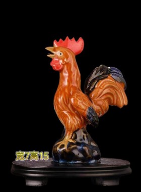 石湾陶瓷生肖鸡阳台客厅玄关酒柜办公送礼饰品六合属相摆件工厂价