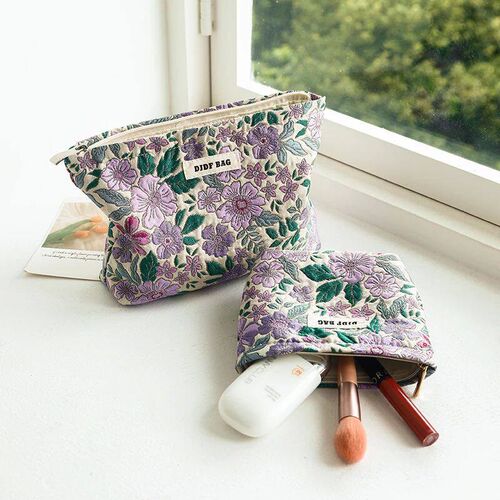 Womens print toiletry bag, portable storage bag, large-capa