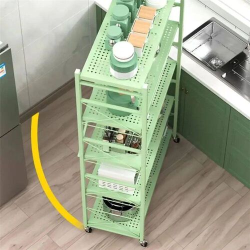 Large Iron Frame Storage Foldable Moveable For Living Room M