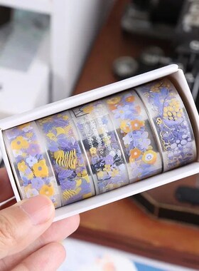 5Rolls Kawaii Transparent Sticker Tape DIY Decorative Materi