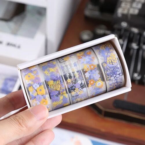 5Rolls Kawaii Transparent Sticker Tape DIY Decorative Materi