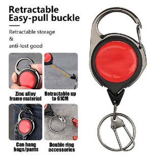 Retractable  Fly Fishing Key Chain Buckle Retractor Fishing