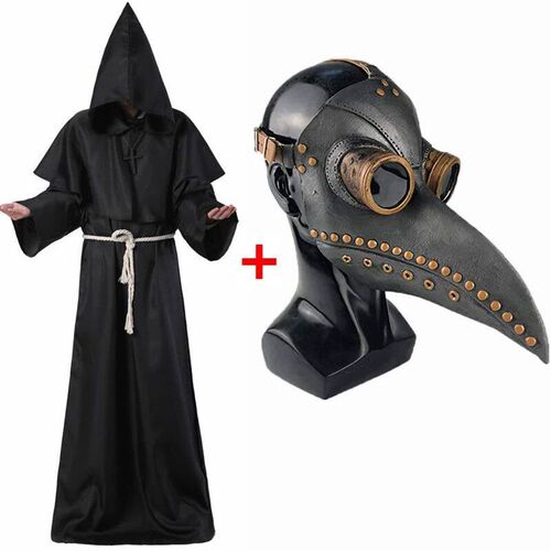Plague Doctor Costumes For Men Women Adult Black Death