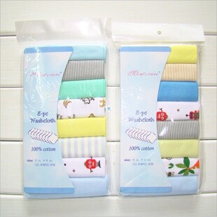 8pcs Cloth Towel Fee Wipe Bath Washcloth Newborn Cotton Baby
