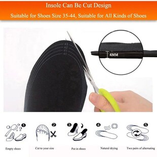 1 Pair USB Heated Shoe Insoles Foot Warming Pad Feet Warmer