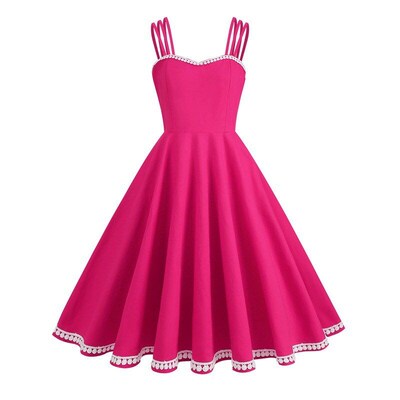 Retro Solidcolor Strappy Hepburn Maxi Dress Womens Fashion 8