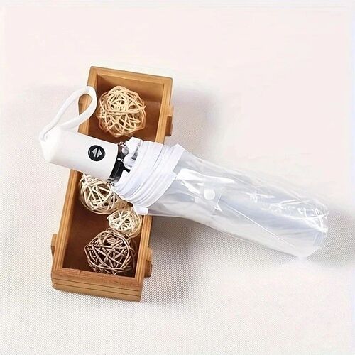 1pc-Korean Transparent Umbrella Folding Automatic Open And C