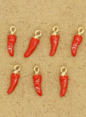 10pcs Red Small Pepper Food Earring Charms Cute Mini Crafts