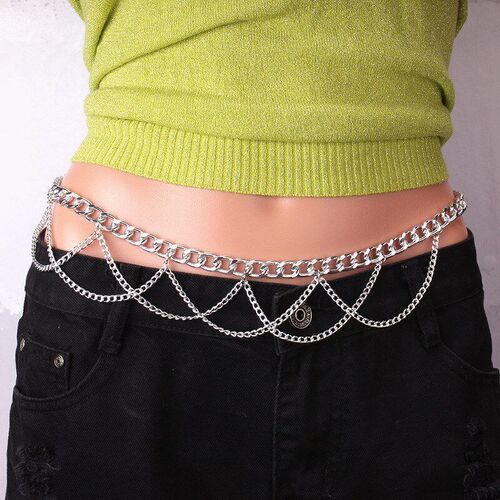 Metal Chain Waist Chain Hip Hop Punk Fashion Ball Pendant Wo