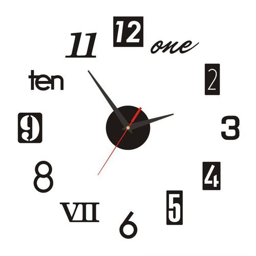 2023 New 3D Roman Numeral Acrylic Mirror Wall Clock er Fashi