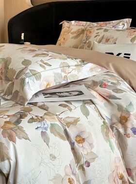 All-cotton 4pc bedding set sheet quilt blanket duvet cover