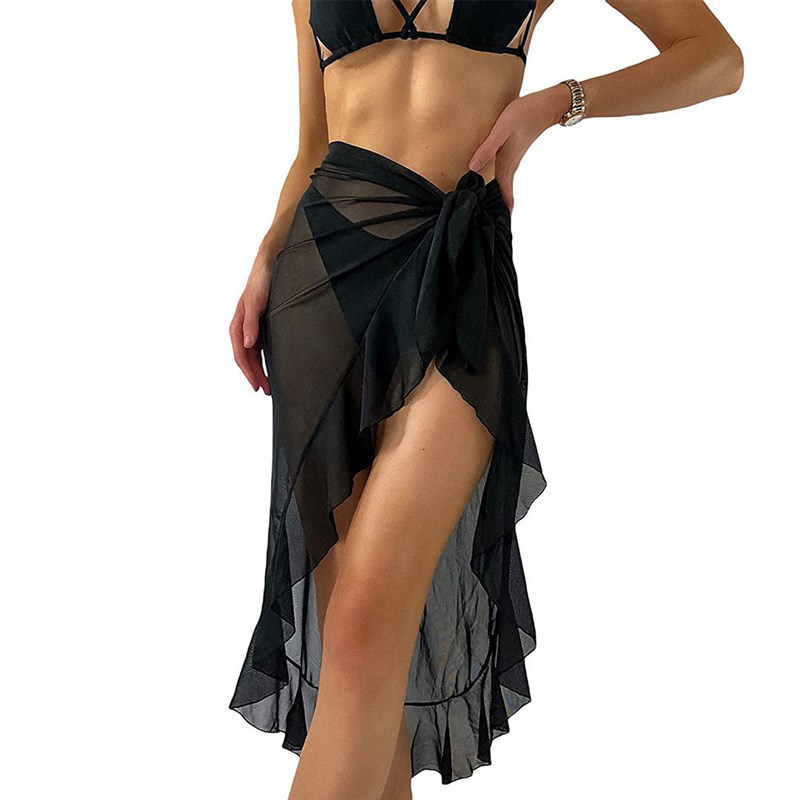 Long&Short Ruffle Skirts Women ver Up Dress Beach Wrap Short图片
