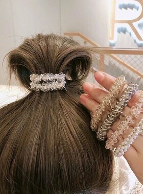 3pcs/set Crystal Pearl Beads Elastic Bands Scrunchies Hair A