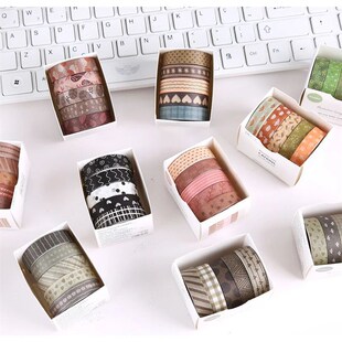Tapes 5Pcs Washi Set School Tape Basic Scrapbooking