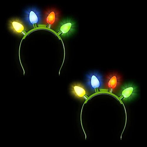 1 Pack Christmas Light Up Bulb Headband Led Glow Christmas H
