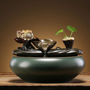 desktop ceramics ornament tank small fish table Chinese