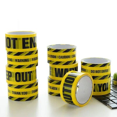 4.8X25M/2.4cmX25M Halloween Party DIY Decoration Warning Tap