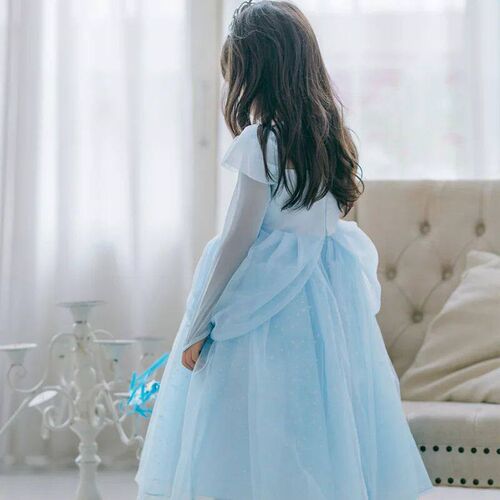 Elsa Cosplay Costume Kids Layers Deluxe Ball Gown Princess
