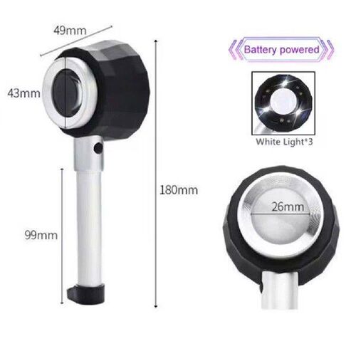 10X LED Optical Glass Handheld Magnifier With Light Scale