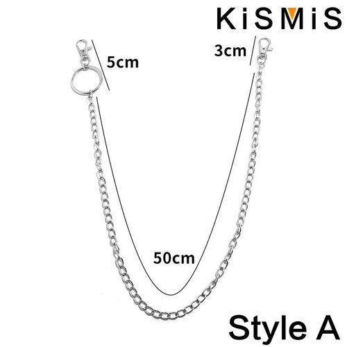 KISMIS 1PC Punk Street keychain trousers pants chain Multi L
