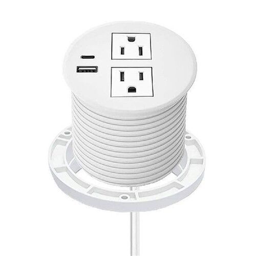 Desk Power Grommet Outlet 2M Extension Cord Table Outlets 2