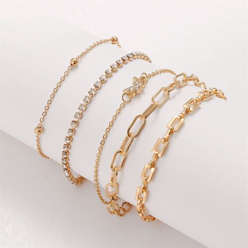 Mu Shang multi-layer brlet set crystal chain butterfly brlet