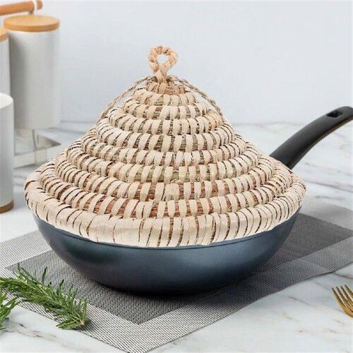 Straw Pot Lid Unique Design Lightweight Natural Straw