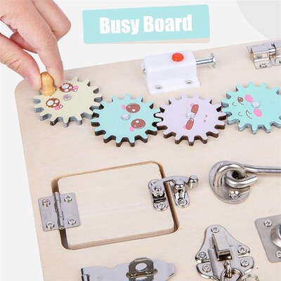 Montessori Busy Board for Toddlers Wooden Sensory Toys Toddl