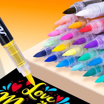 72 Colors Acrylic Markers Brush Pens for Fabric Rock Paintin
