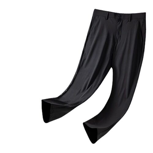 Summer Thin Mens Milk Silk Nylon Straight Casual Pants Ice