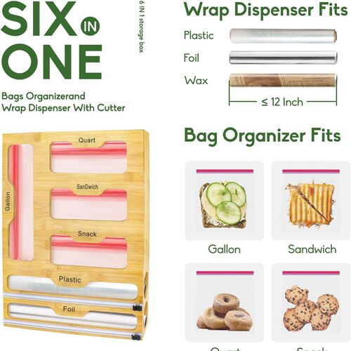 Bag Storage Organizer Kitchen Drawer Wrap Dispenser