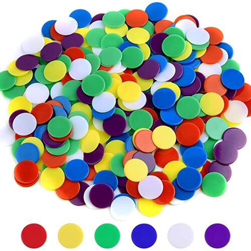 500 Pieces Counters Counting Chips Plastic Markers Mixed Col