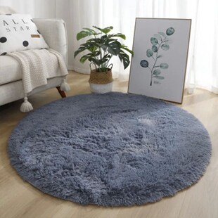 Plush Round Rug Mat Fluffy White Carpets for Living Room Sof