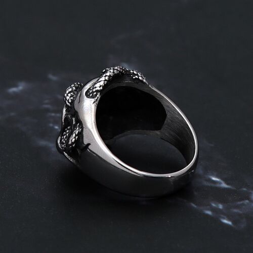 Punk Hip Hop Unique Silver Color Skull Rings For Men Stainle