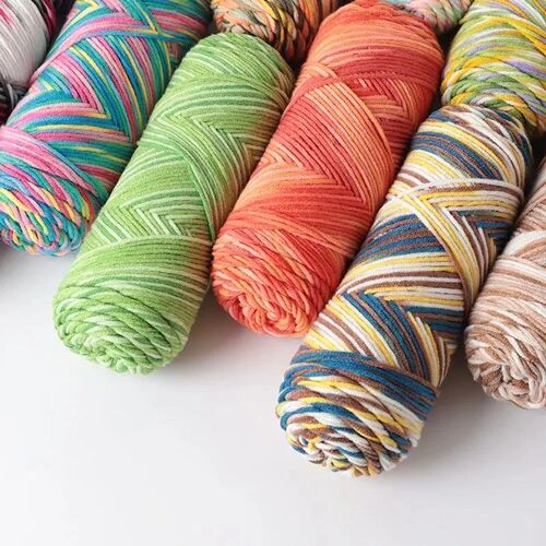 Colorful 5-strand Dyed Milk Cotton Baby Sweater Yarn