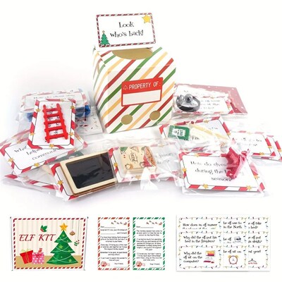 24-Day Elf Arrival Kit,Christmas Countdown Kit with Jokes
