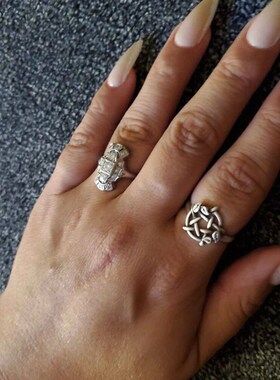 Gothic Pentagram Vines Ring Vintage Knuckle Finger Rings for