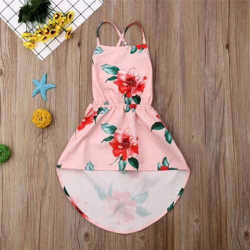 2023 Sleeveless Backless Newborn Baby Kids Girl Floral Print