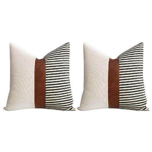 2pcs Soft Sofa Living Room Square Couch Office Stripe